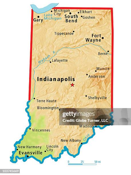 Indiana Relief Map High-Res Vector Graphic - Getty Images