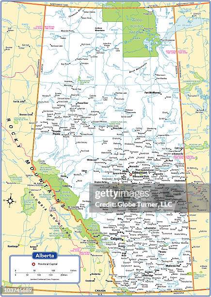 alberta provincial map - alberta stock illustrations