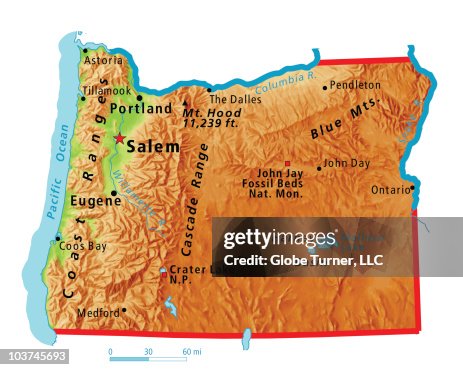 Oregon Relief Map High-Res Vector Graphic - Getty Images