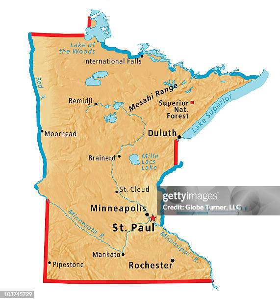 Minnesota Rim Map 11 Minnesota Relief Map Stock Photos, High-Res Pictures, and Images ...