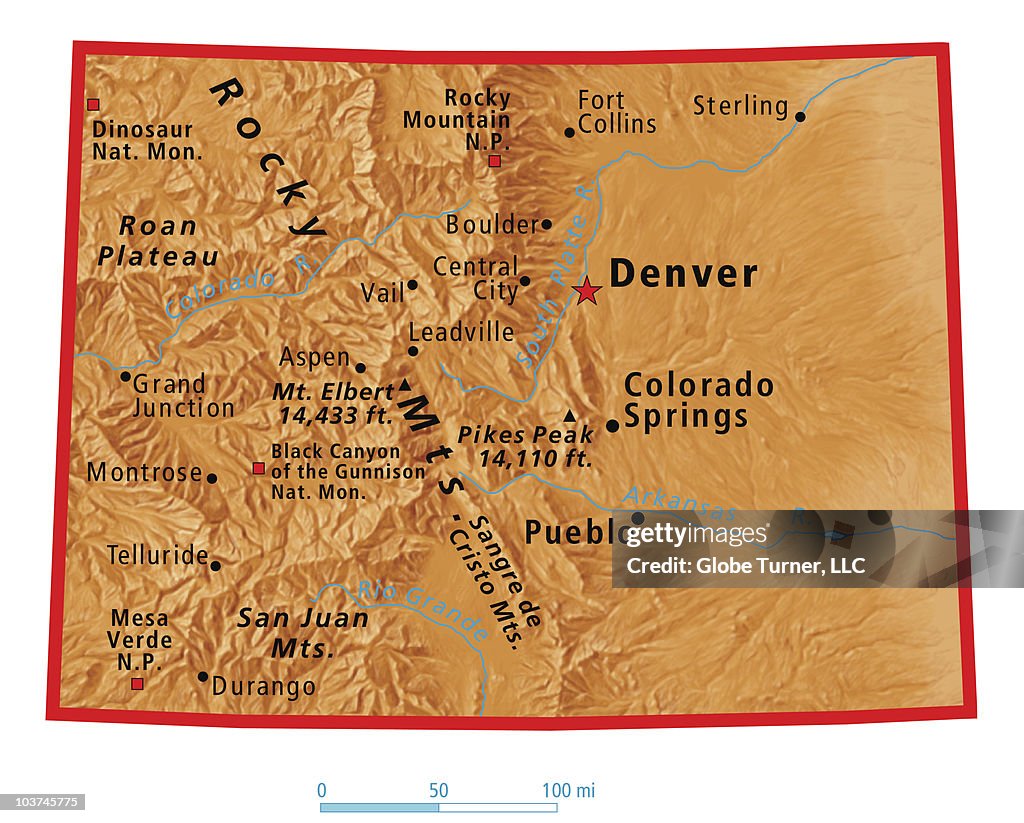 Colorado relief map