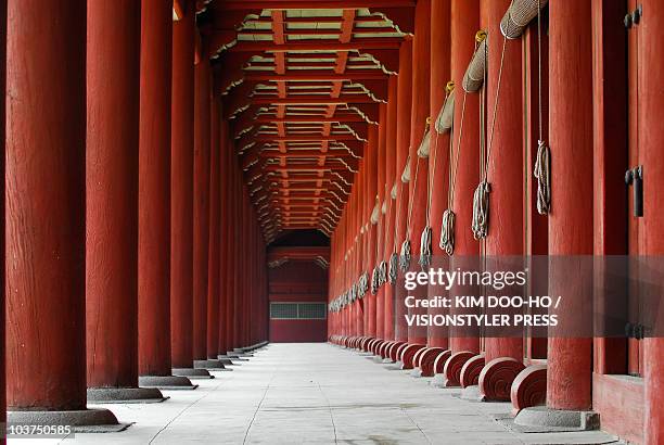 the corridor of the jongmyo tae-jeon - daejeon stock pictures, royalty-free photos & images