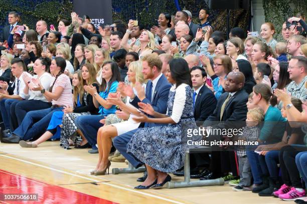 First Lady of the USA, Michelle Obama , and Prince Harry visit the US Army installation Fort Belvoir in Virginia, USA, 28 October 2015. First Lady...