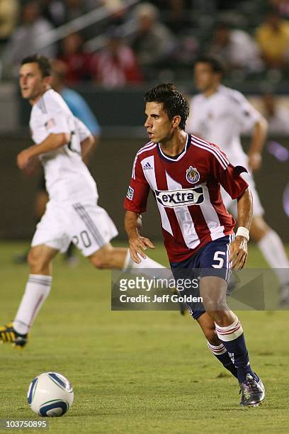 Marcelo Saragosa of Chivas USA controls the ball against D.C. United during the MLS match on August 29, 2010 at the Home Depot Center in Carson,...