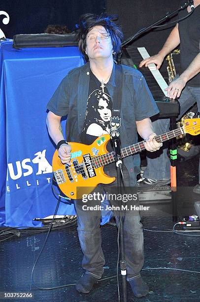Bass Guitarist of the Goo Goo Dolls Robby Takac performs as part of SIRIUS XM's Coffe House Live series at the Troubadour on August 31, 2010 in Los...