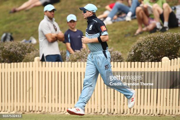 Steve Smith runs out to field during the NSW First Grade Club Cricket match between Sutherland and Mosman at Glenn McGrath Oval on September 22, 2018...