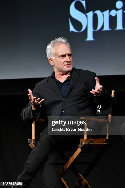Actor Bradley Whitford speaks onstage during the premiere of National Geographic's "Valley of The Boom" at Tribeca TV Festival on September 21, 2018...