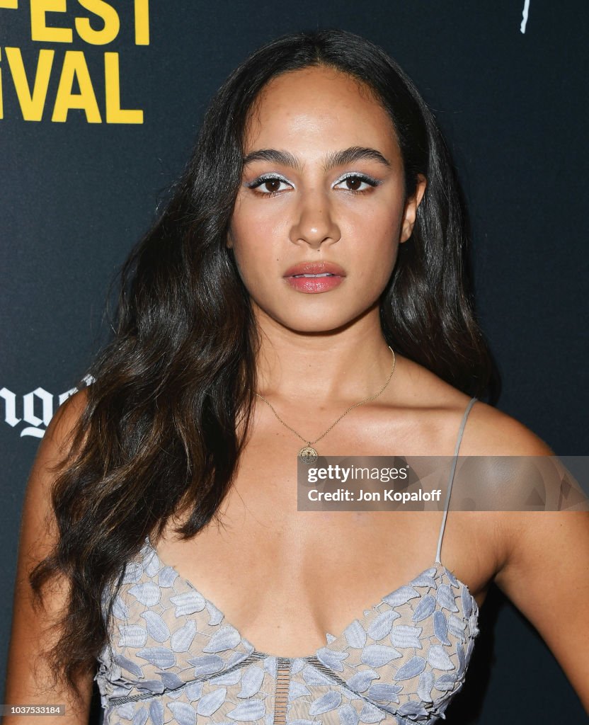 Aurora Perrineau attends the 2018 LA Film Festival Into The Dark