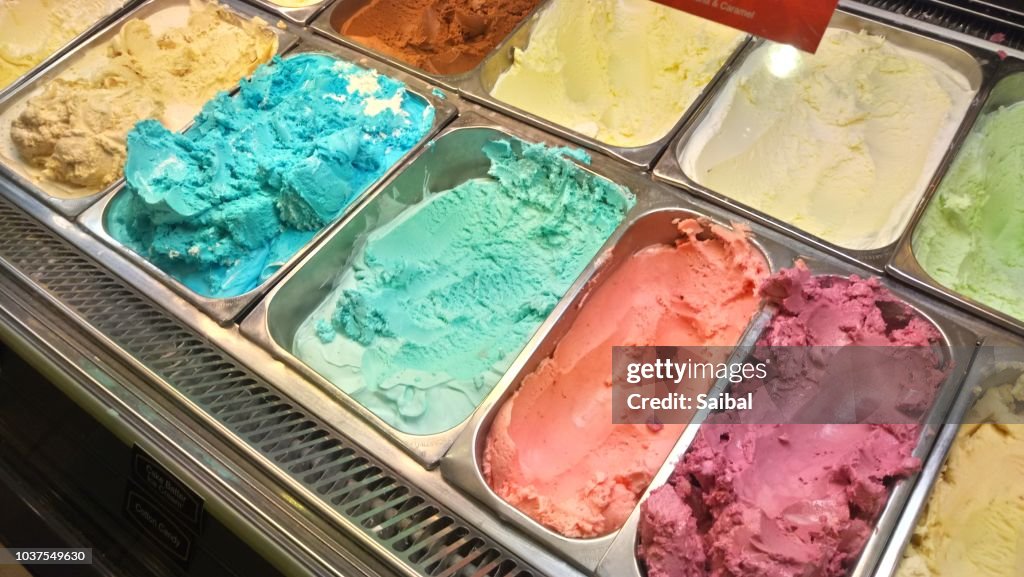 Ice cream flavors with color