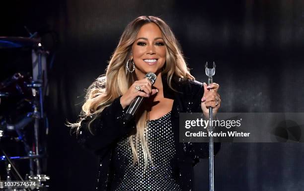 Mariah Carey performs onstage during the 2018 iHeartRadio Music Festival at T-Mobile Arena on September 21, 2018 in Las Vegas, Nevada.