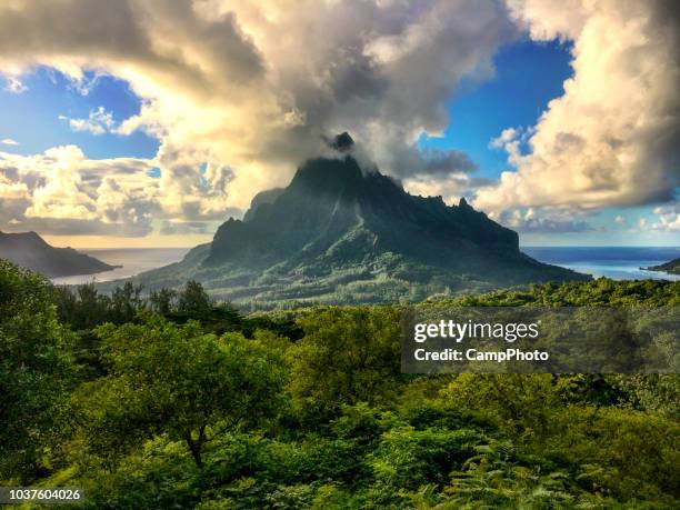 belvedere point mount routui view - moorea stock pictures, royalty-free photos & images