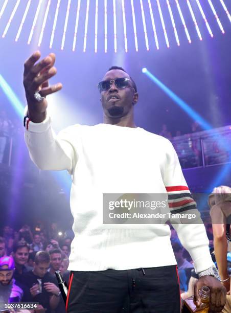 Diddy is seen performing at E11EVEN MIAMI on September 22, 2018 in Miami, Florida.