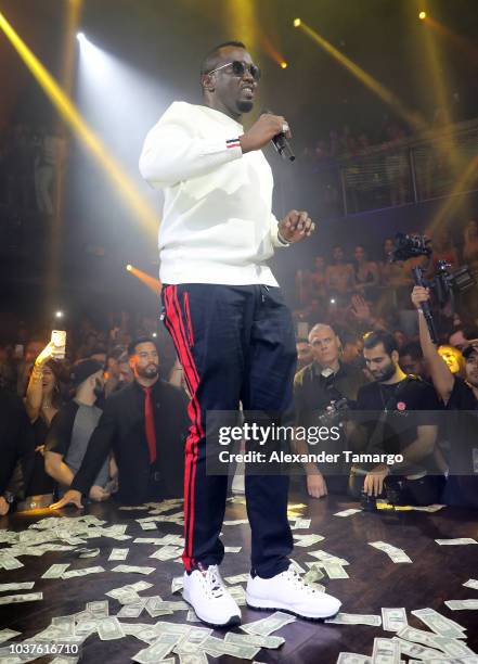 Diddy is seen performing at E11EVEN MIAMI on September 22, 2018 in Miami, Florida.