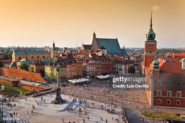 Castle Square in Warsaw old town, 30th July 2010.