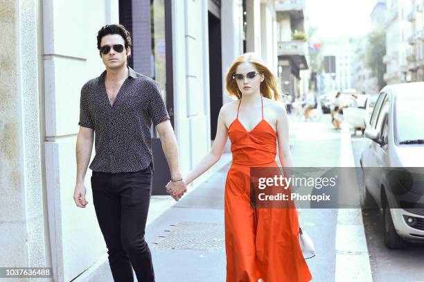 Ellie Bamber is seen during Milan Fashion Week Spring/Summer 2019 on September 22, 2018 in Milan, Italy.