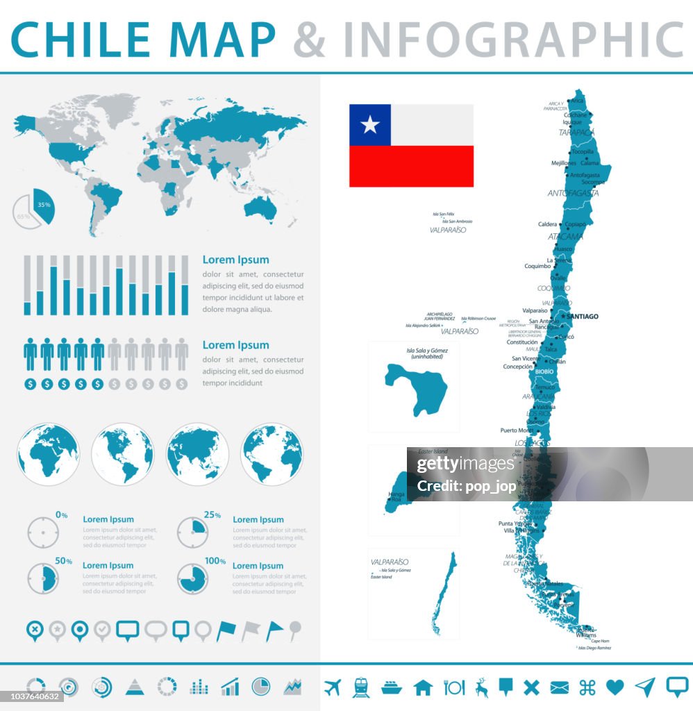 Landkarte von Chile - Infografik Vektor