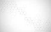 Vector hexagons pattern. Geometric abstract background with simple hexagonal elements. Medical, technology or science design.