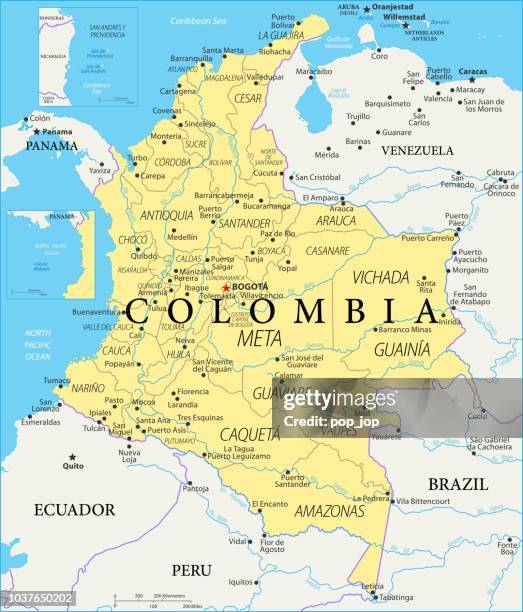 ilustraciones, imágenes clip art, dibujos animados e iconos de stock de mapa de colombia - vector - colombia