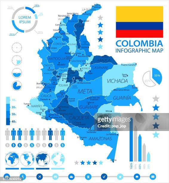 05 - colombia - blue spot infographic 10 - cartagena colombia stock illustrations