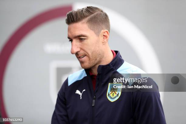 Stephen Ward of Burnley arrives at the stadium prior to the Premier League match between Burnley FC and AFC Bournemouth at Turf Moor on September 22,...