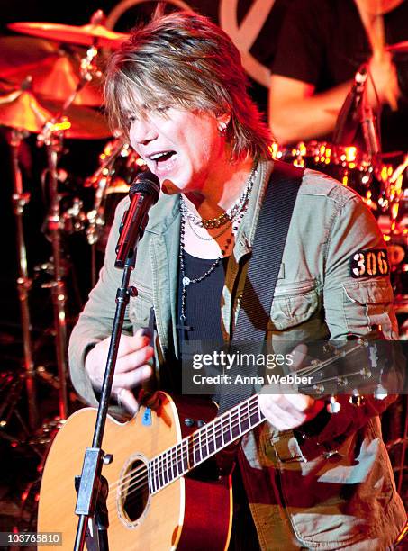 Vocalist and Guitarist John Rzeznik performs during The Goo Goo Dolls Performance For SIRIUS XM Listeners At The Troubadour on August 31, 2010 in Los...