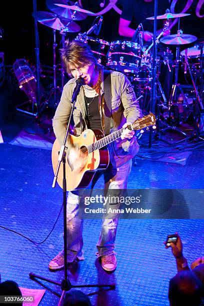 Vocalist and Guitarist John Rzeznik performs at The Goo Goo Dolls Perform For SIRIUS XM Listeners At The Troubadour on August 31, 2010 in Los...