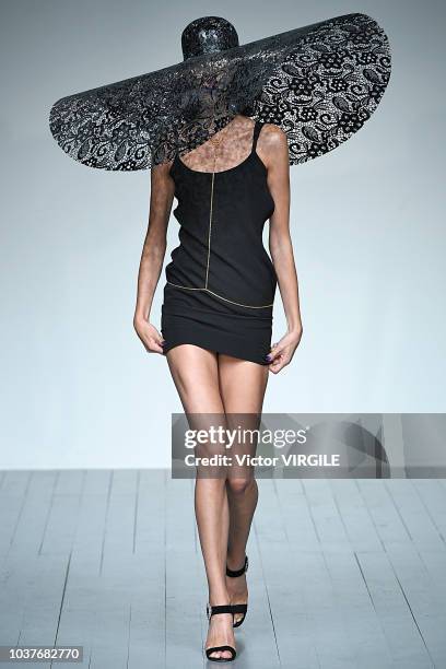 Model walks the runway at the Marta Jakubowski Ready to Wear Spring/Summer 2019 fashion show during London Fashion Week September 2018 on September...