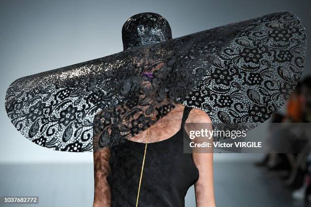 Model walks the runway at the Marta Jakubowski Ready to Wear Spring/Summer 2019 fashion show during London Fashion Week September 2018 on September...