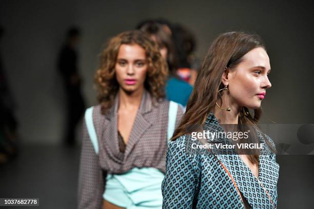 Model walks the runway at the Marta Jakubowski Ready to Wear Spring/Summer 2019 fashion show during London Fashion Week September 2018 on September...