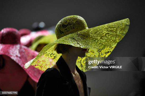 Model walks the runway at the Marta Jakubowski Ready to Wear Spring/Summer 2019 fashion show during London Fashion Week September 2018 on September...