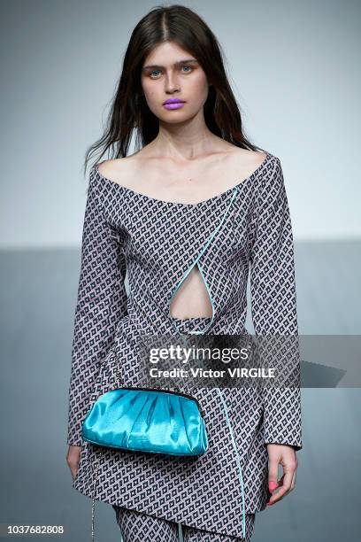 Model walks the runway at the Marta Jakubowski Ready to Wear Spring/Summer 2019 fashion show during London Fashion Week September 2018 on September...