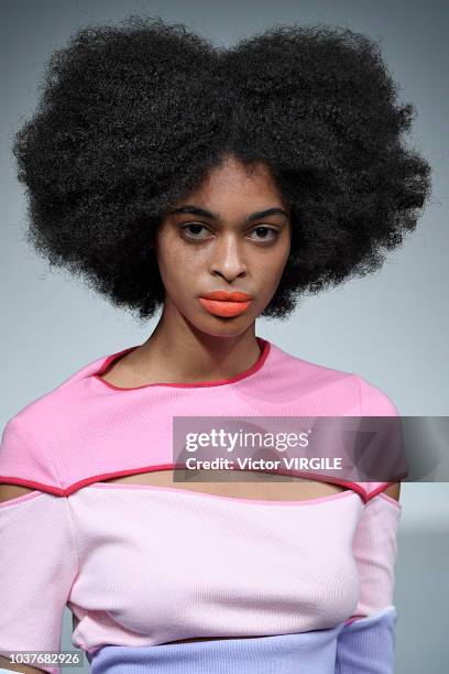 Model walks the runway at the Marta Jakubowski Ready to Wear Spring/Summer 2019 fashion show during London Fashion Week September 2018 on September...