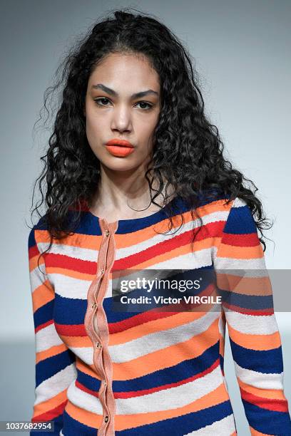 Model walks the runway at the Marta Jakubowski Ready to Wear Spring/Summer 2019 fashion show during London Fashion Week September 2018 on September...