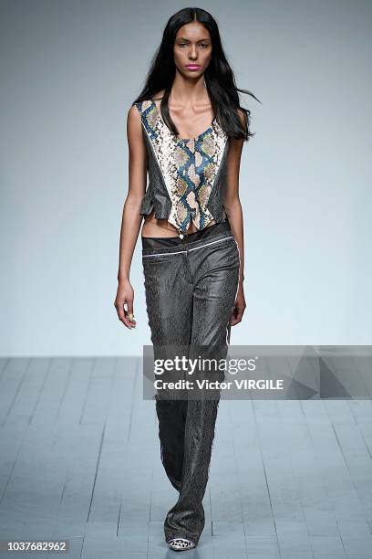 Model walks the runway at the Marta Jakubowski Ready to Wear Spring/Summer 2019 fashion show during London Fashion Week September 2018 on September...