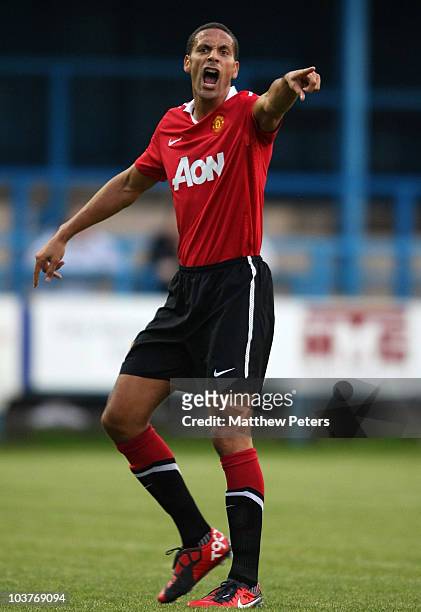 Rio Ferdinand of Manchester United in action during the Manchester Senior Cup match between Manchester United Reserves and Oldham Athletic Reserves...