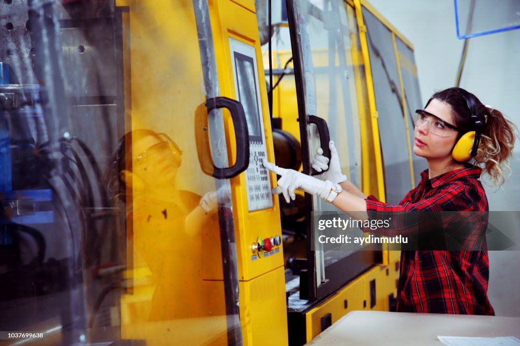 Woman working in a factory