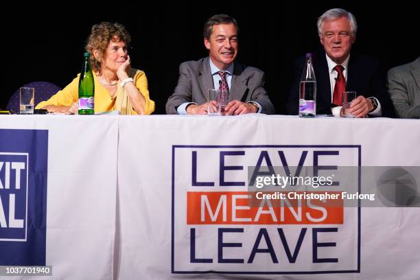Labour MP Kate Hoey, Nigel Farage, MEP and Vice Chairman of the pro-Brexit Leave Means Leave organisation and Conservative MP David Davis, the former...