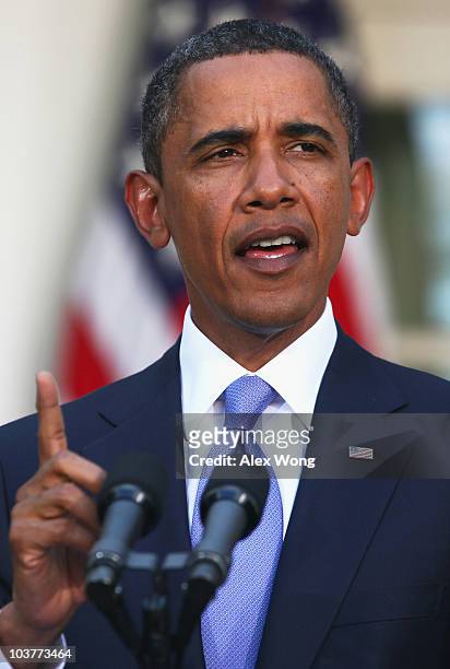 President Barack Obama makes a statement in the Rose Garden after bilateral meetings with leaders of Middle East countries, including Palestinian...