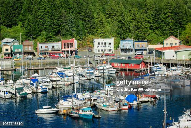 ketchikan waterfront - revillagigedo island alaska stockfoto's en -beelden