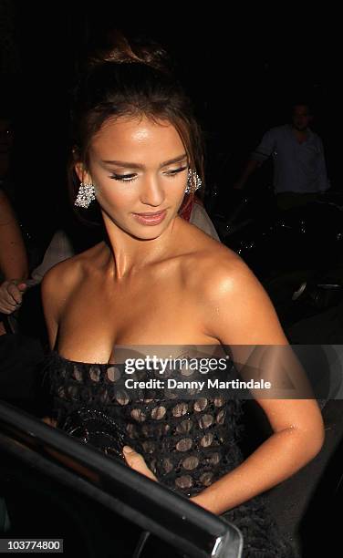 Jessica Alba is seen leaving her hotel on the opening day of the 67th Venice Film Festival on September 1, 2010 in Venice, Italy.