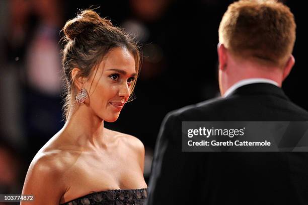 Actress Jessica Alba attends the "Machete" premiere during the 67th Venice Film Festival at the Sala Grande Palazzo Del Cinema on September 1, 2010...