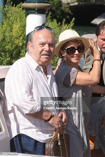 Lino Banfi and Rosanna Banfi sighting on September 1, 2010 in Venice, Italy.