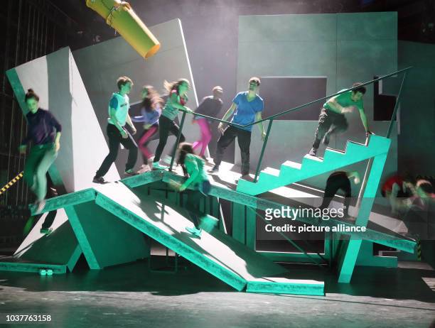 Group of actors rehearse the play «Fluchtpunkt Berlin» at Deutsches Theater in Berlin, Germany, 7 January 2013. The play, which is a research project...