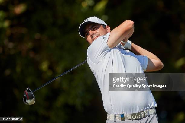 Felipe Aguilar of Chile during day three of Portugal Masters at Dom Pedro Victoria Golf Course on September 22, 2018 in Vilamoura, Portugal.