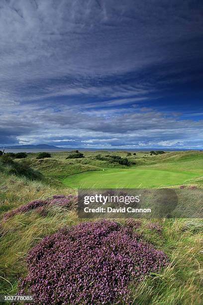 View from behind the green on the 415 yards par 4, 7th hole 'Battery' at the Silloth on Solway Golf Club on August 25, 2010 Silloth, Cumbria, England.