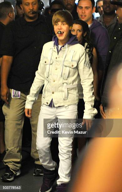 **Exclusive** Justin Bieber backstage before he performs at Madison Square Garden on August 31, 2010 in New York City.