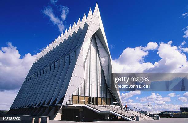 cadet chapel at us air force academy. - colorado springs stock pictures, royalty-free photos & images