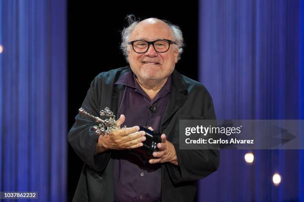 Actor Danny DeVito receives the Donostia Award during the 66th San Sebastian International Film Festival on September 22, 2018 in San Sebastian,...