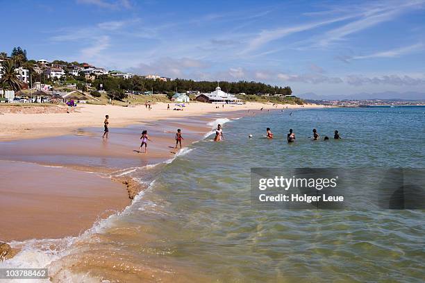 children on beach. - mossel bay stock pictures, royalty-free photos & images