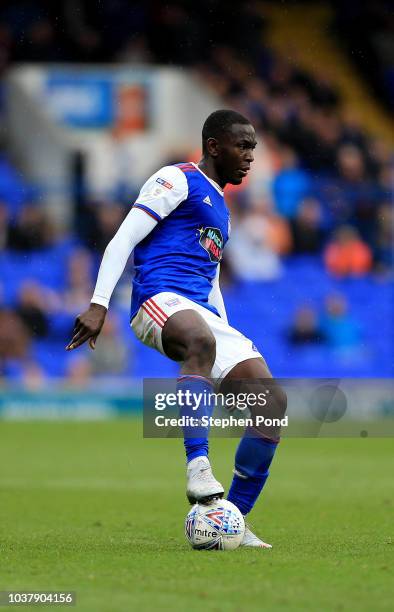 Toto Nsiala of Ipswich Town during the Sky Bet Championship match between Ipswich Town and Bolton Wanderers at Portman Road Stadium on September 22,...